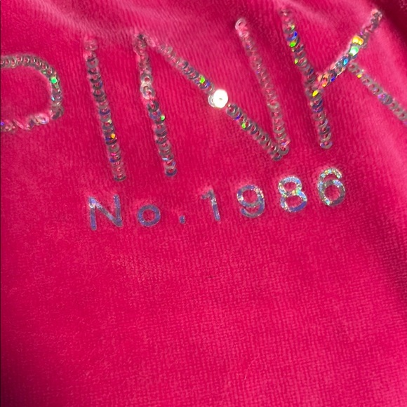 2013 RARE BLING Bright Pink Velour Sweatpants - Picture 2 of 11